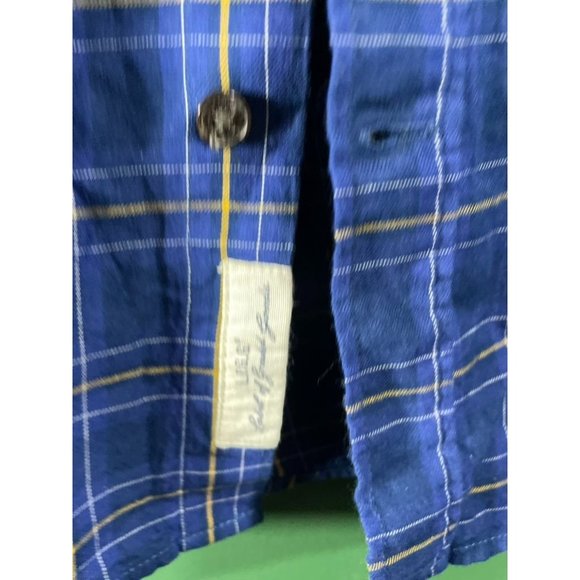 H&M - L.O.G.G. - Men's Blue/Yellow Plaid Long Sleeve Flannel - Size M - Picture 3 of 6